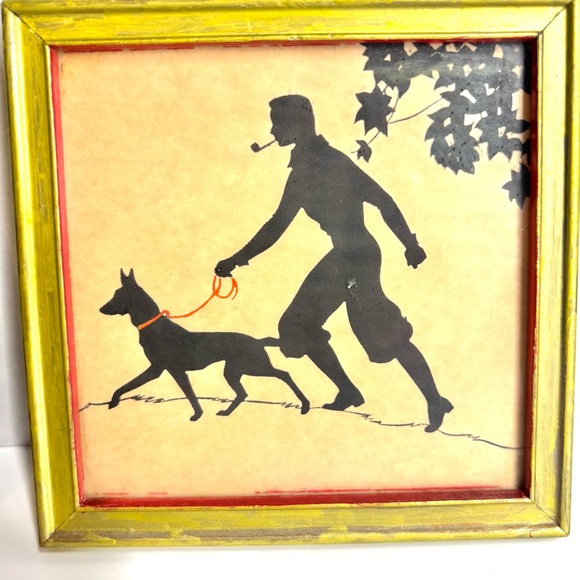 Antique Buzza Company Craftacres Silhouette Art Deco Framed Art from 1920s Rare! - Picture 3 of 13